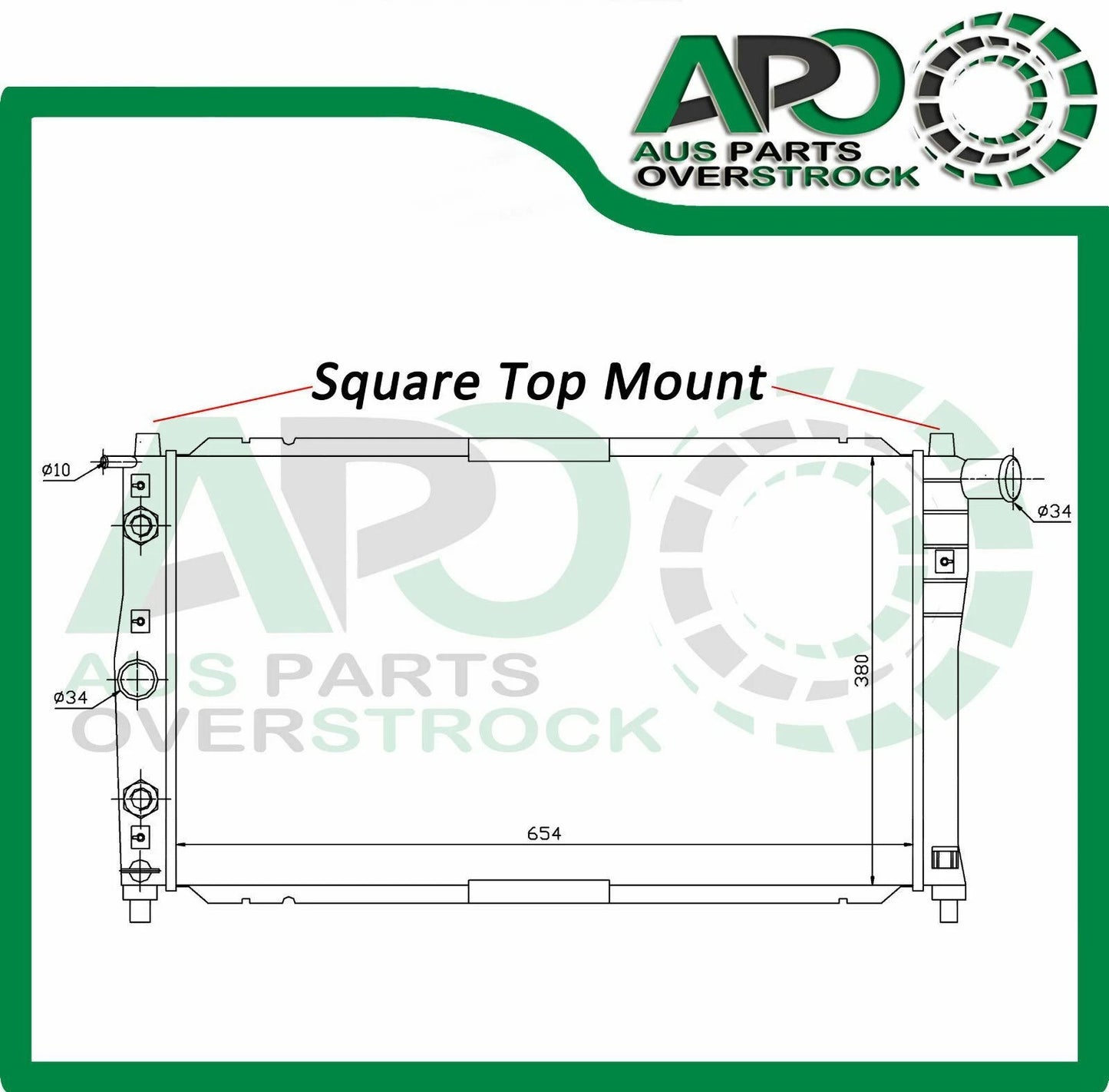 Radiator DAEWOO NUBIRA 1997-1999 Auto & Manual Square Top Mount