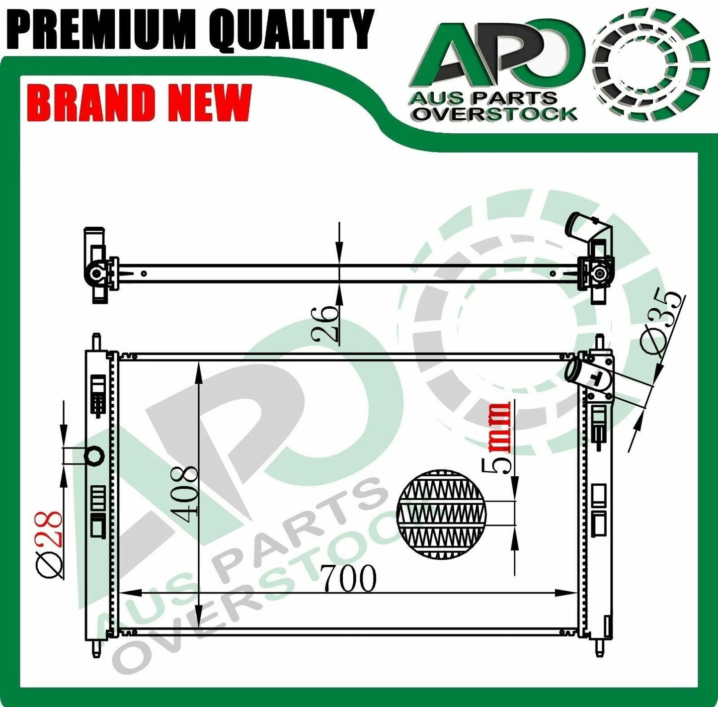 Radiator For Mitsubishi ASX XA XB GA0 1.8L 2.2L Diesel 4/2010-On