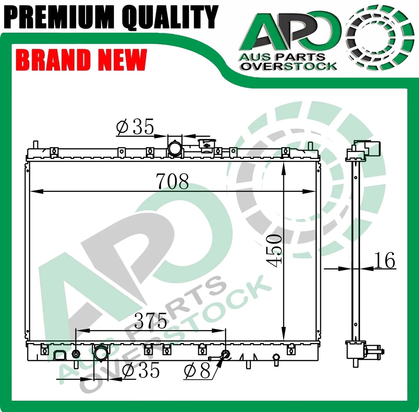 Radiator for Mitsubishi NIMBUS UG 2.4L Petrol 7/1998-2004 Auto Manual