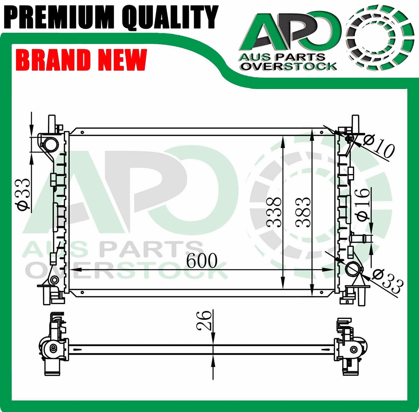 Radiator For FORD FOCUS LR 3/4/5Dr 10/02-12/04 Auto Manual