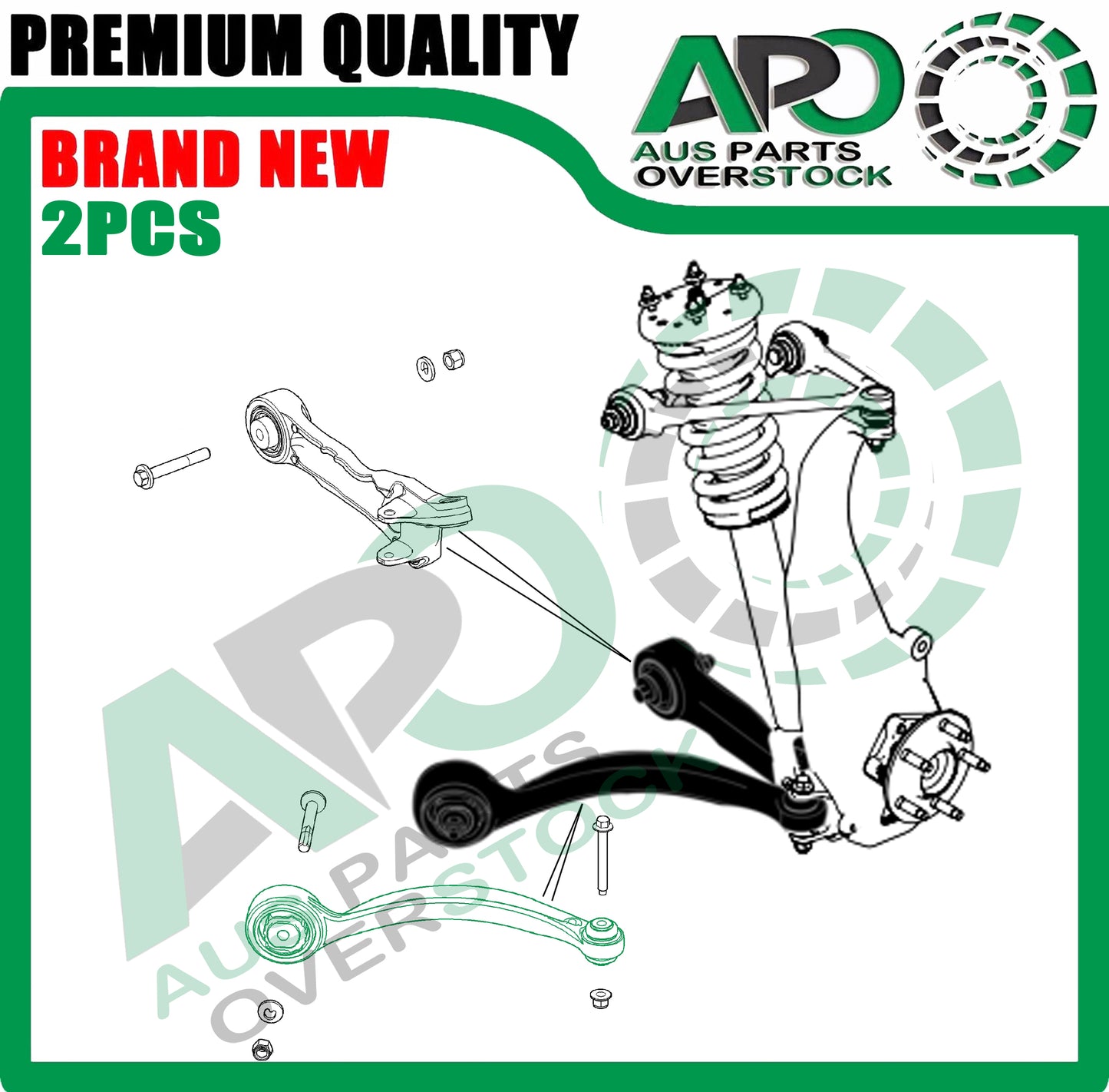 Front Lower Right Left Curved Control Arms for JAGUAR S-Type X200 1999-2008