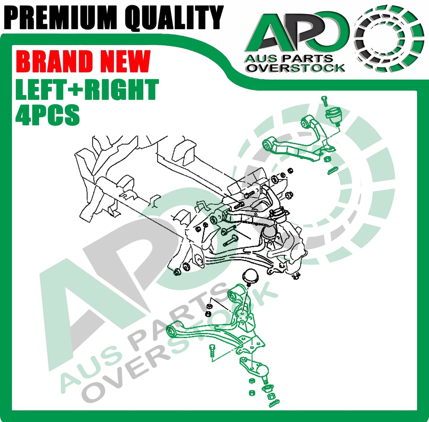 Front Upper Lower Left & Right Control Arms & Ball Joints for MITSUBISHI PAJERO NM NP 05/2000-2006 (Copy)