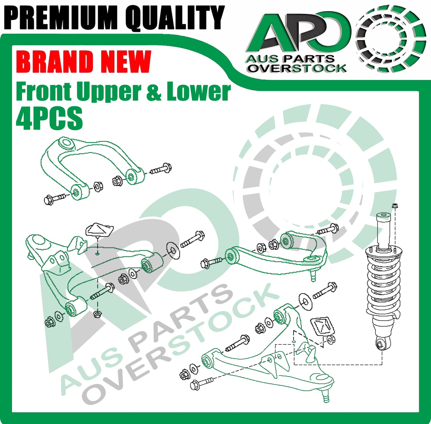 Front Lower & Upper Left & Right Control Arms Pair for NISSAN PATROL Y62 2010-On