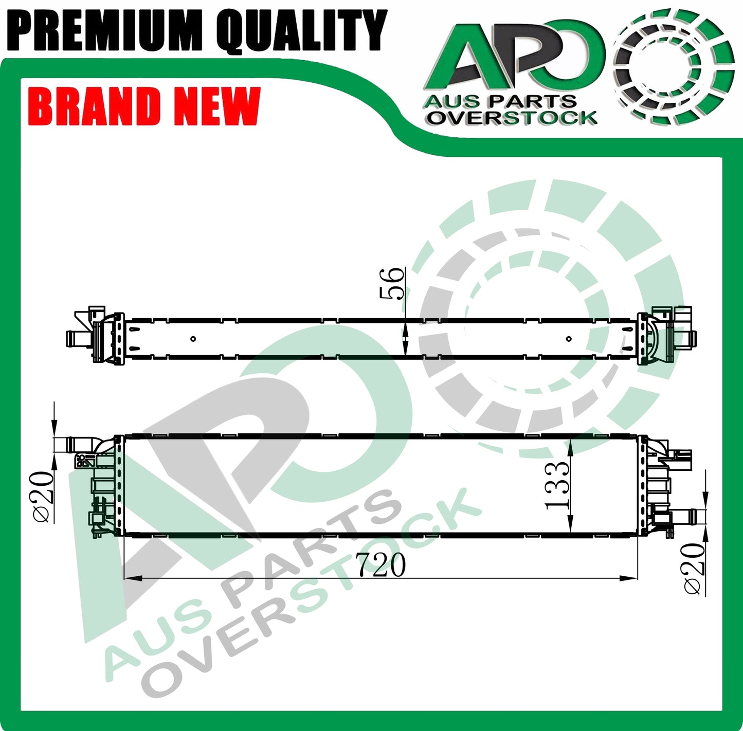 Radiator for water cooled intercooler Fit AUDI S4 B8 8K 3.0TFSI Petrol 2009-On