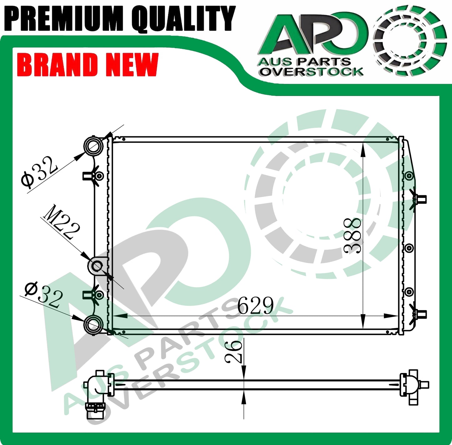Radiator For VOLKSWAGEN POLO 9A4 1.4L 1.6L Petrol 1.4L 1.9L Diesel 2003-