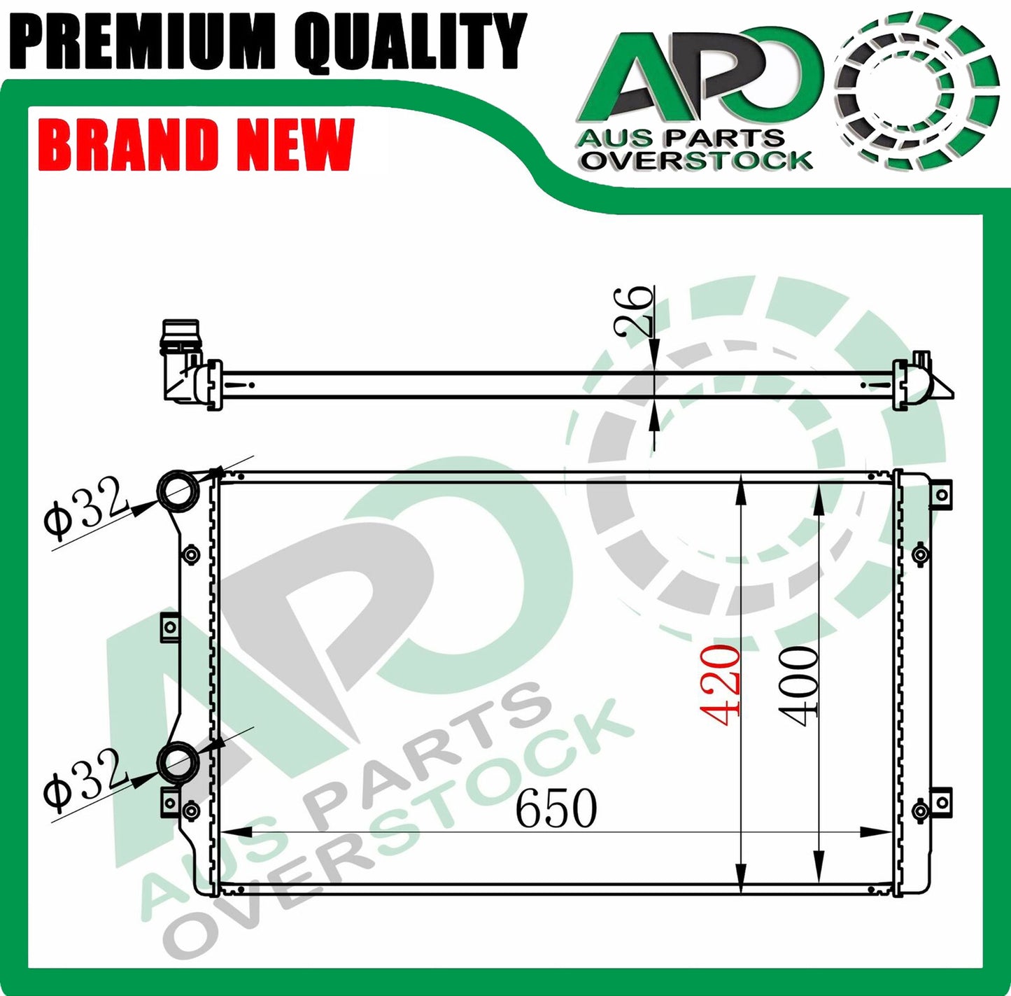 Radiator for VOLKSWAGEN PASSAT CC 357 1.8TSI Auto Manual 6/2008-On