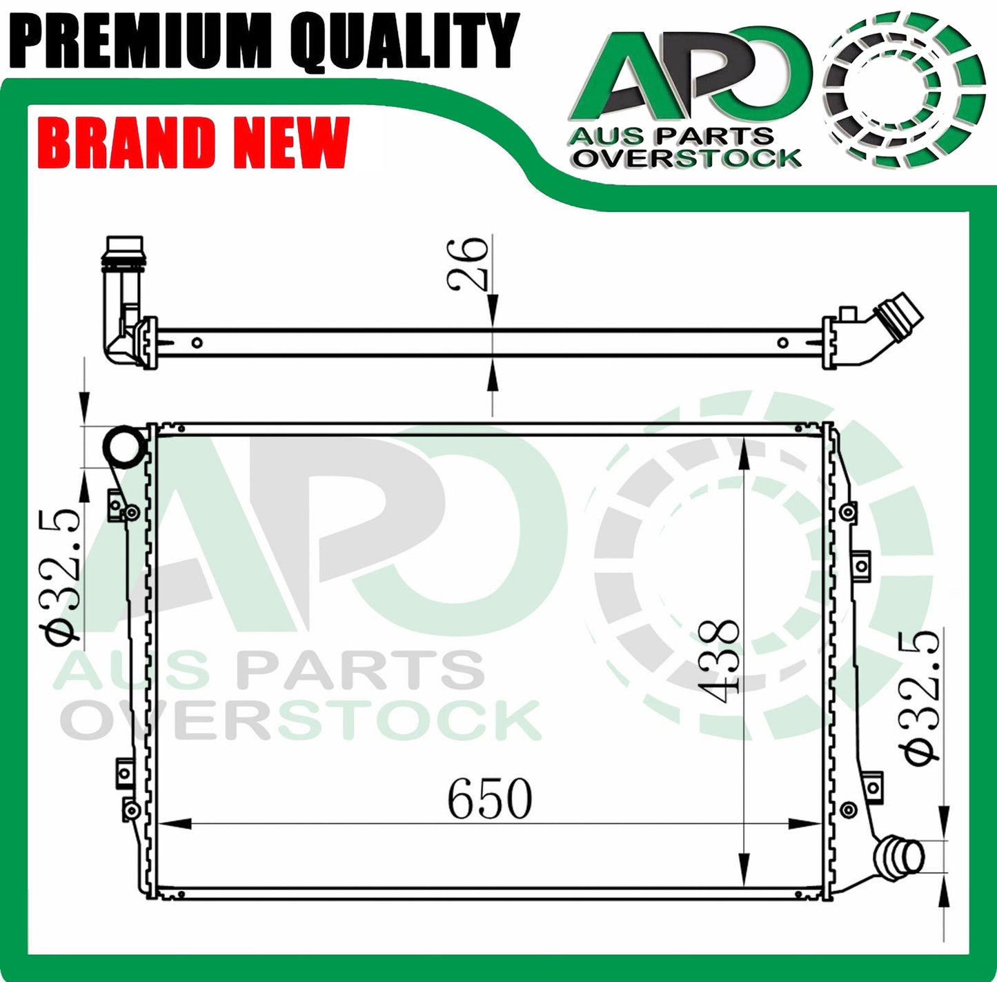 Radiator VOLKSWAGEN TOURAN 1T1 1T2 1.9TDi 2.0TDi Turbo Diesel 2003-On