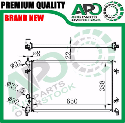 Radiator For VOLKSWAGEN PASSAT B7 362 365 2.5FSI 2.5L Petrol 9/2010-On