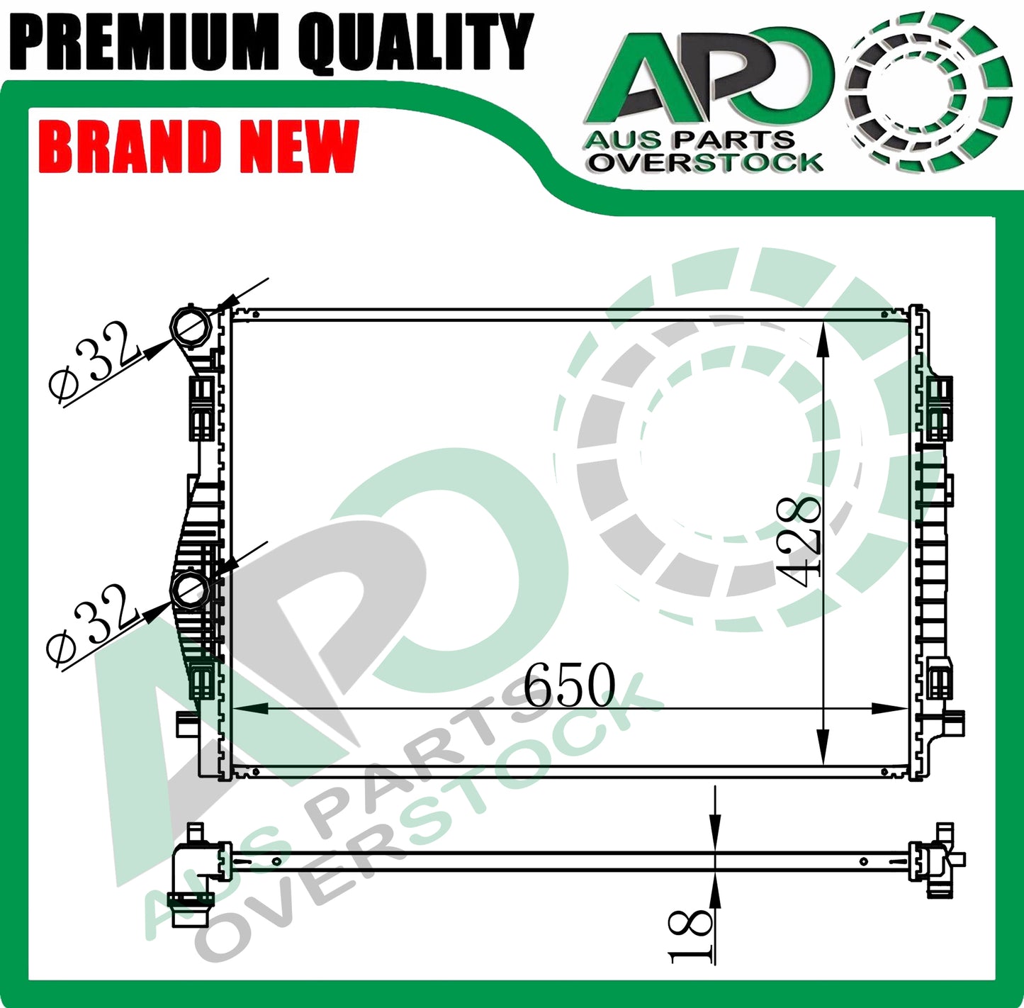 Radiator For VOLKSWAGEN PASSAT B8 1.4TSI Petrol 1.6TDI 2.0TDI Diesel 8/2014-On