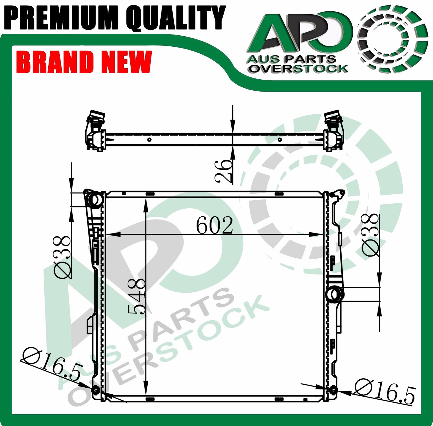 RadiatorFor BMW X3 F25 28iX N52B30A Auto 10/2010-On