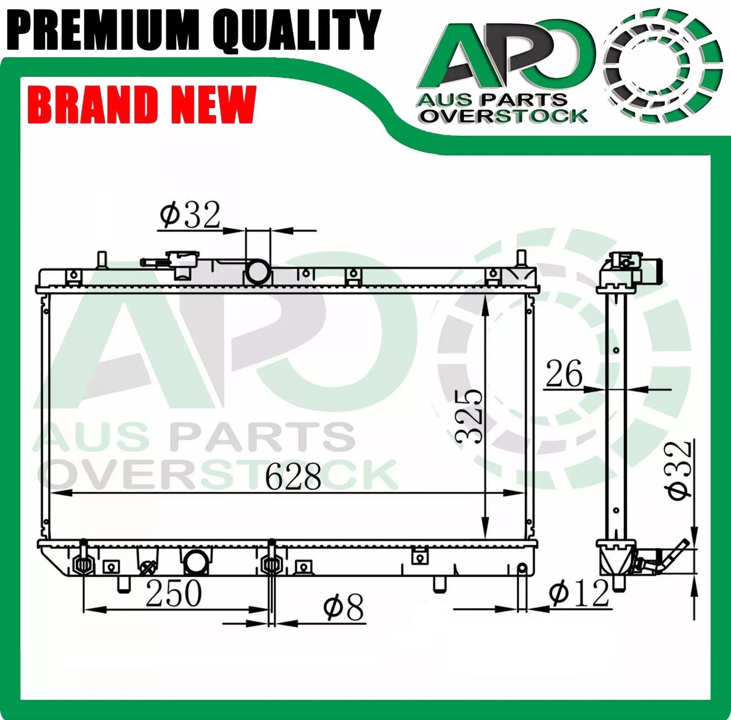 Radiator For DAIHATSU CHARADE G200RS/203 AUTO 6/1993-4/1996 Wide type