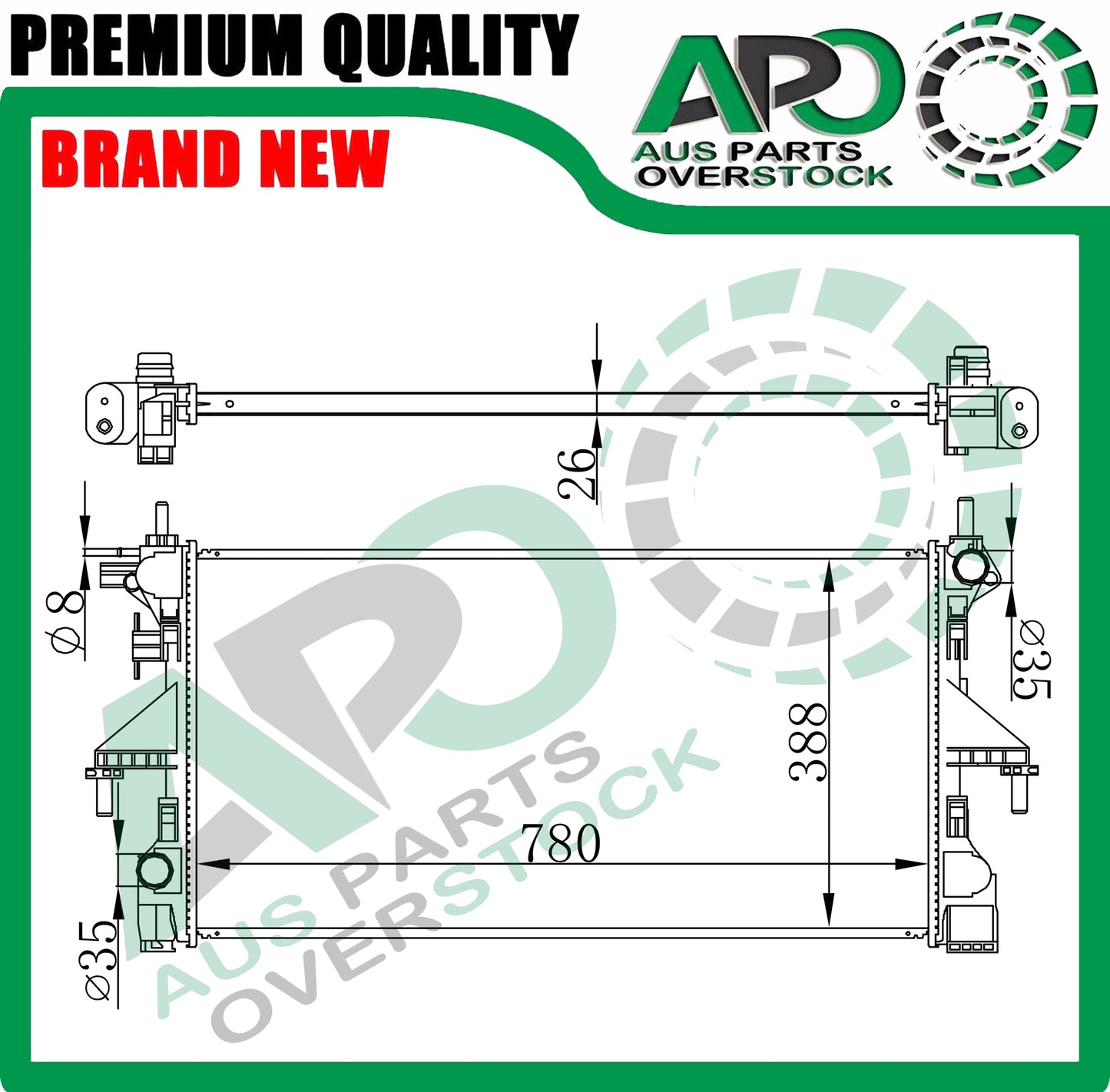Radiator PEUGEOT BOXER 2.3L Diesel Auto Manual 2010-On