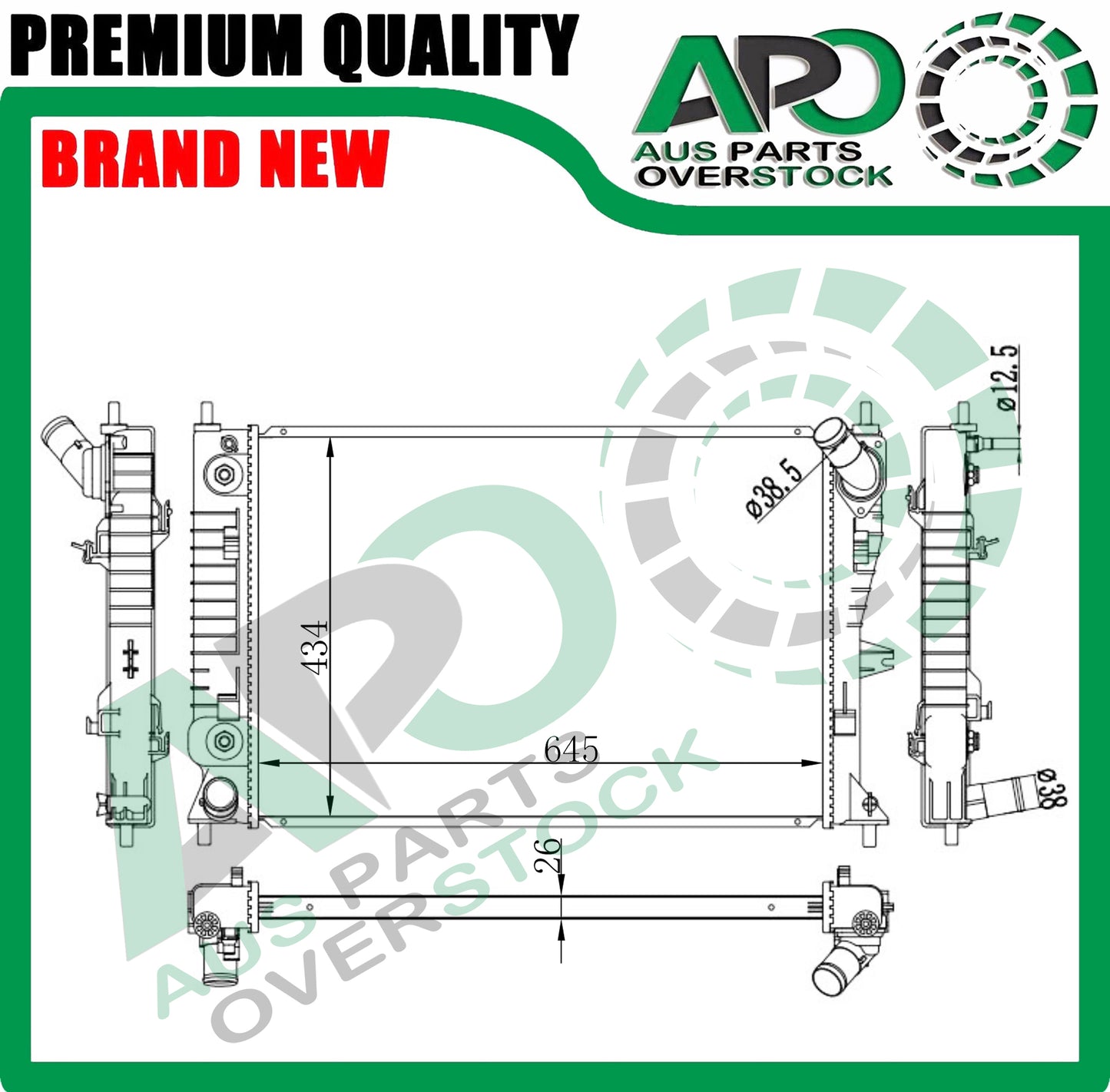 Ford Falcon FG V8 XR XT 4.0L Turbo XR6 XR8 G6 G6E FPV 2008-2014 Radiator