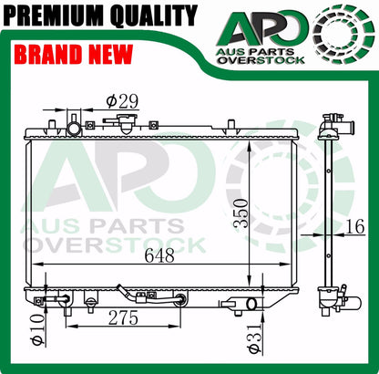 Radiator For MAZDA 121 DB 12/1990-12/1997 Auto & Manual