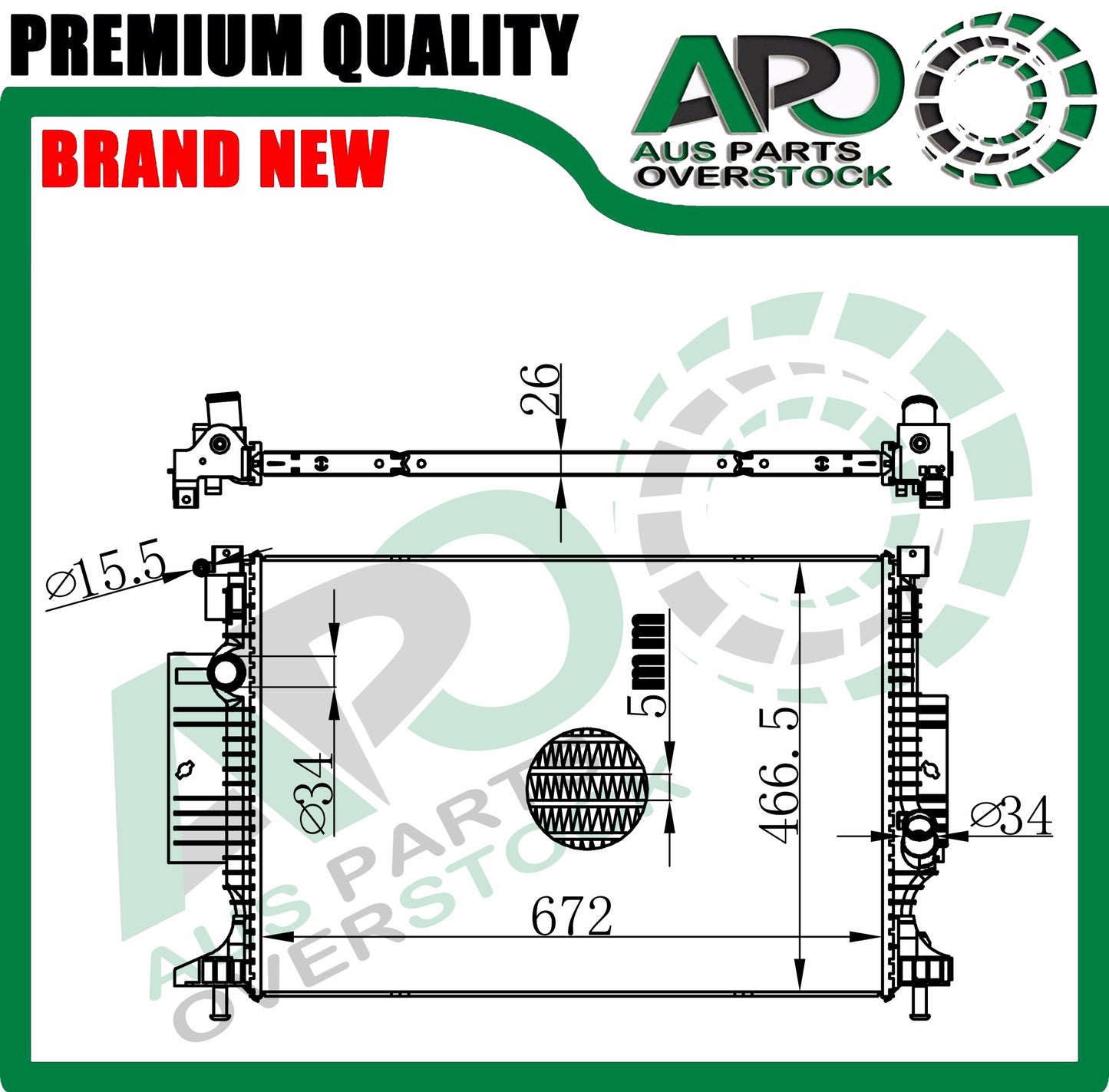 Radiator For FORD ESCAPE ZG 1.5T 2.0T Petrol 2.0T Diesel 2016-On