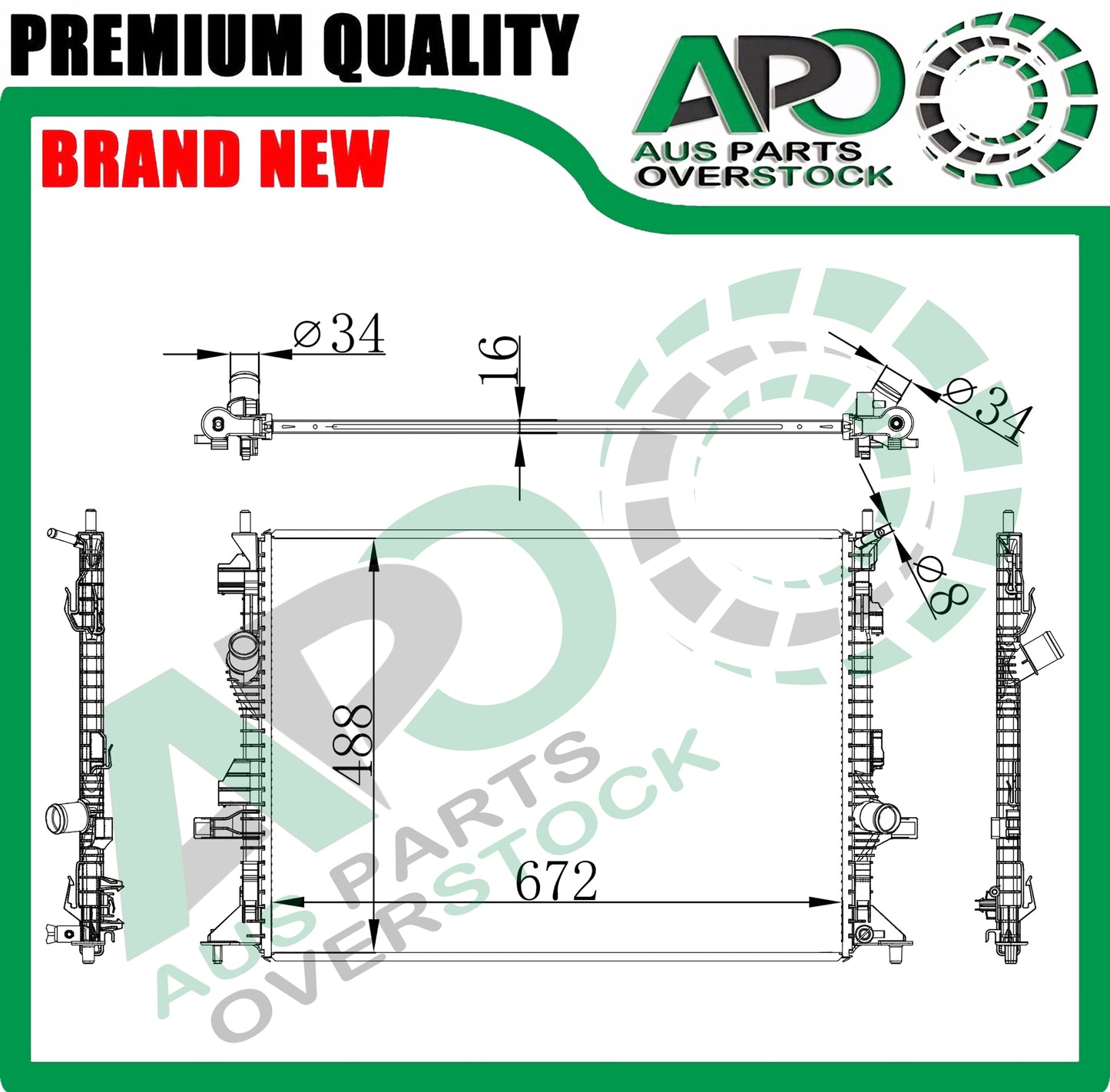 Radiator For FORD FOCUS SA 1.5L Turbo Petrol Auto Manual 2018-On