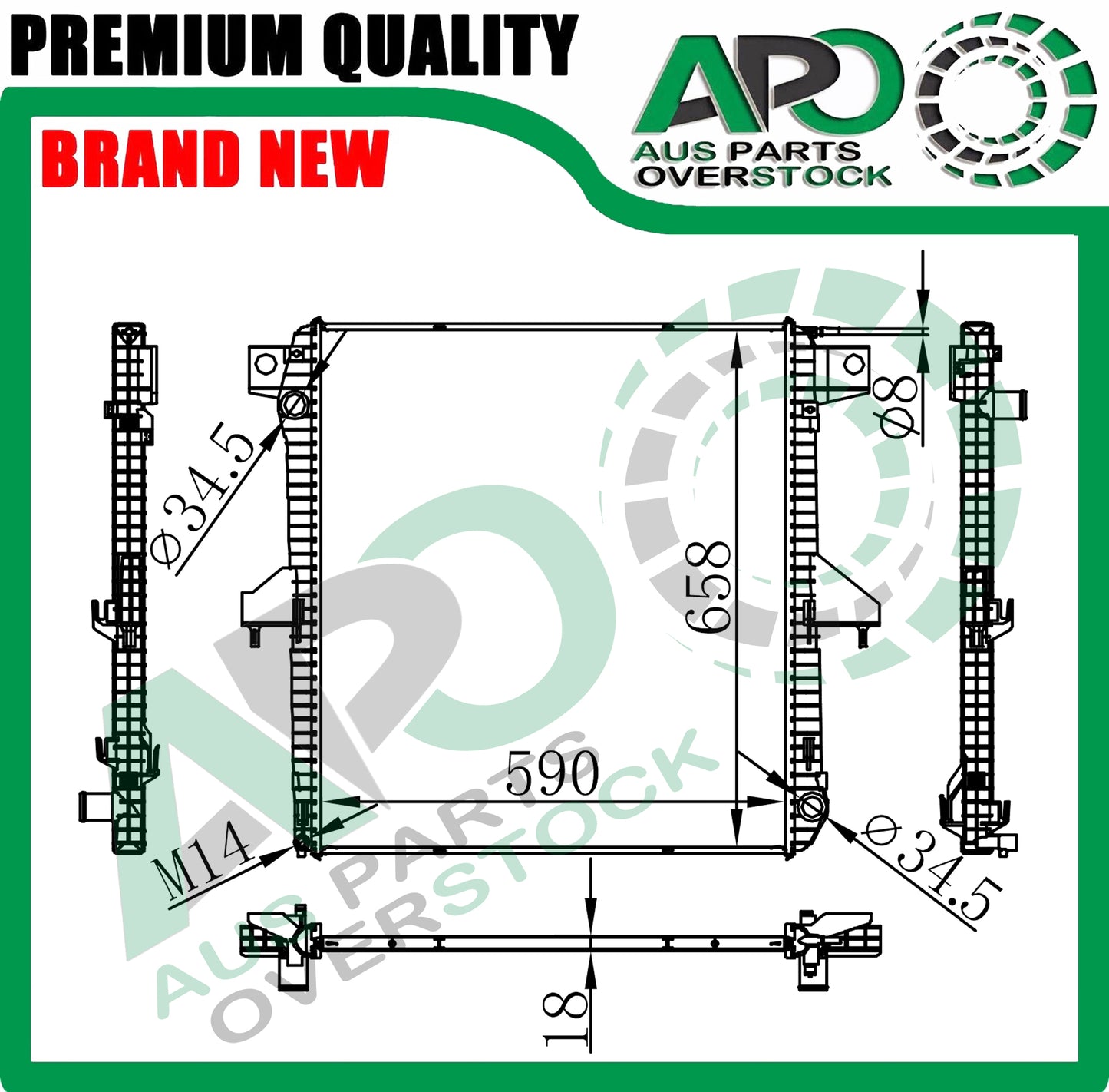 Radiator For FORD RANGER PX MKIII 2.0L 4Cyl Turbo Diesel 2018-On