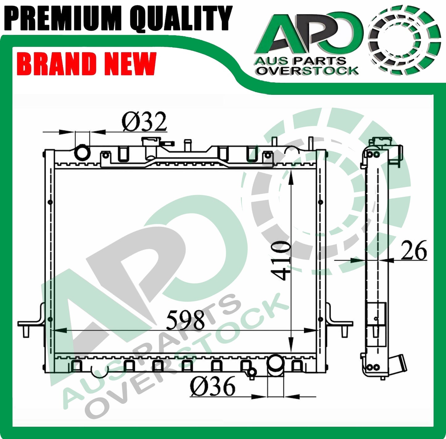 Radiator For Great Wall V240 K2 2.4L Petrol 4x4 4x2 Ute 2009-2014 With Cap