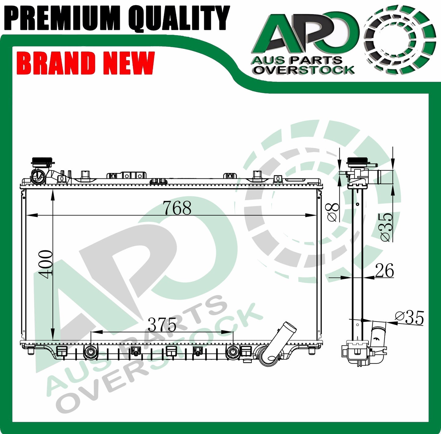 Radiator HOLDEN COMMODORE VE Series 2 / VF 6.0L V8 2/2010-