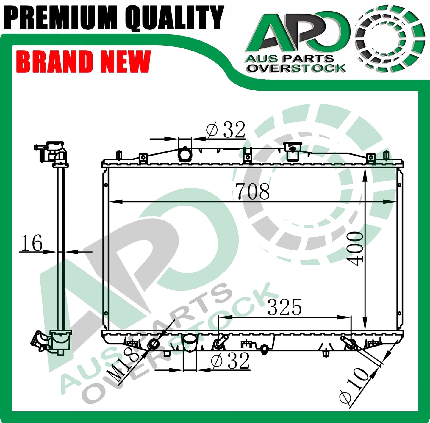 Radiator For HONDA ACCORD CM 4Dr 2.4L 4Cyl 11/2002-2/2008 Auto Manual