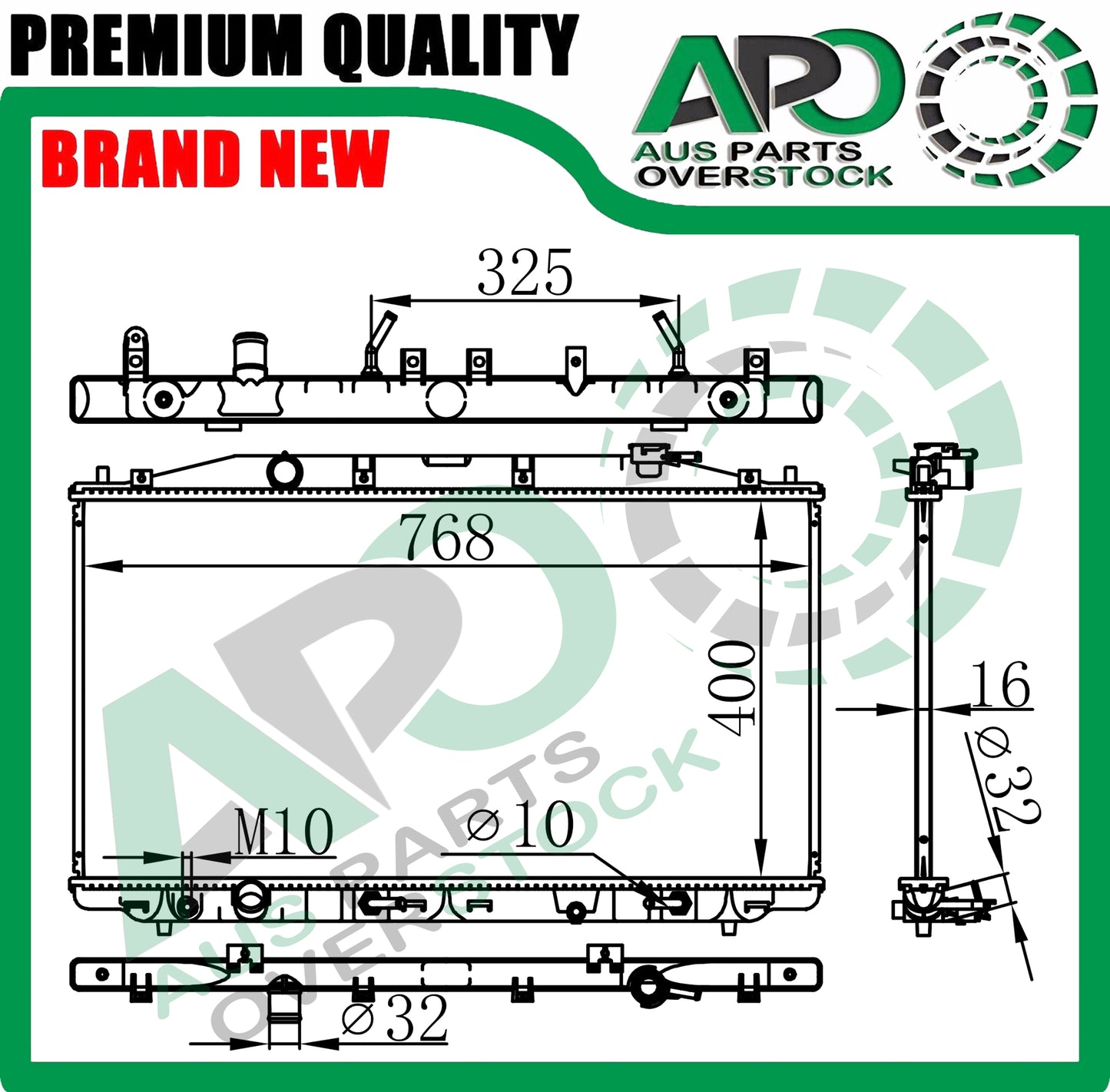 Radiator For HONDA ACCORD CP 2.4L 02/2008-On 8th GENERATION EURO CU