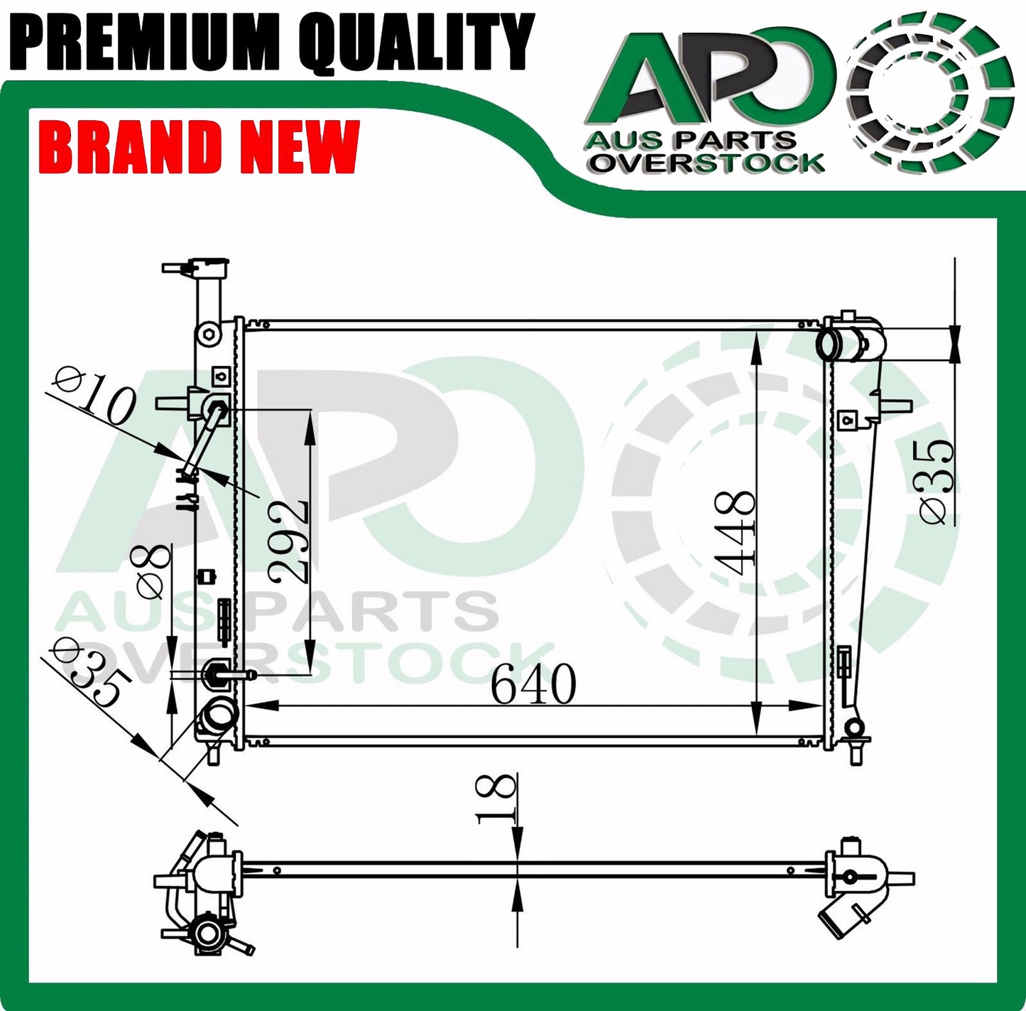 Radiator For KIA Sportage KM 2005-2010 Big Mounts Free Cap
