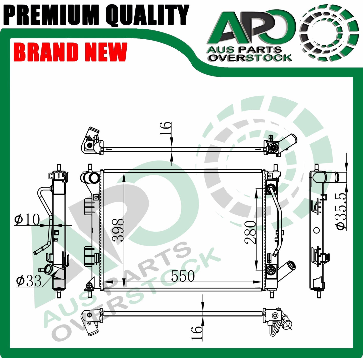 Radiator For Kia SOUL AM 1.6L Petrol Auto Manual 1/2010-12/2014