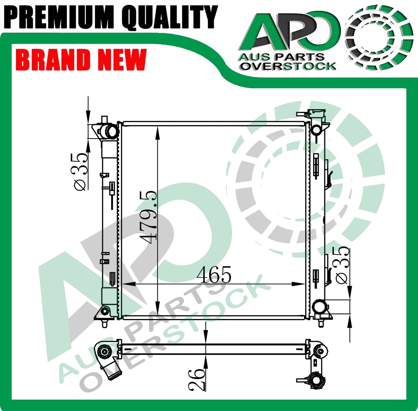 Radiator For HYUNDAI SONATA LF 2.0L Turbo Petrol Manual 2014-On