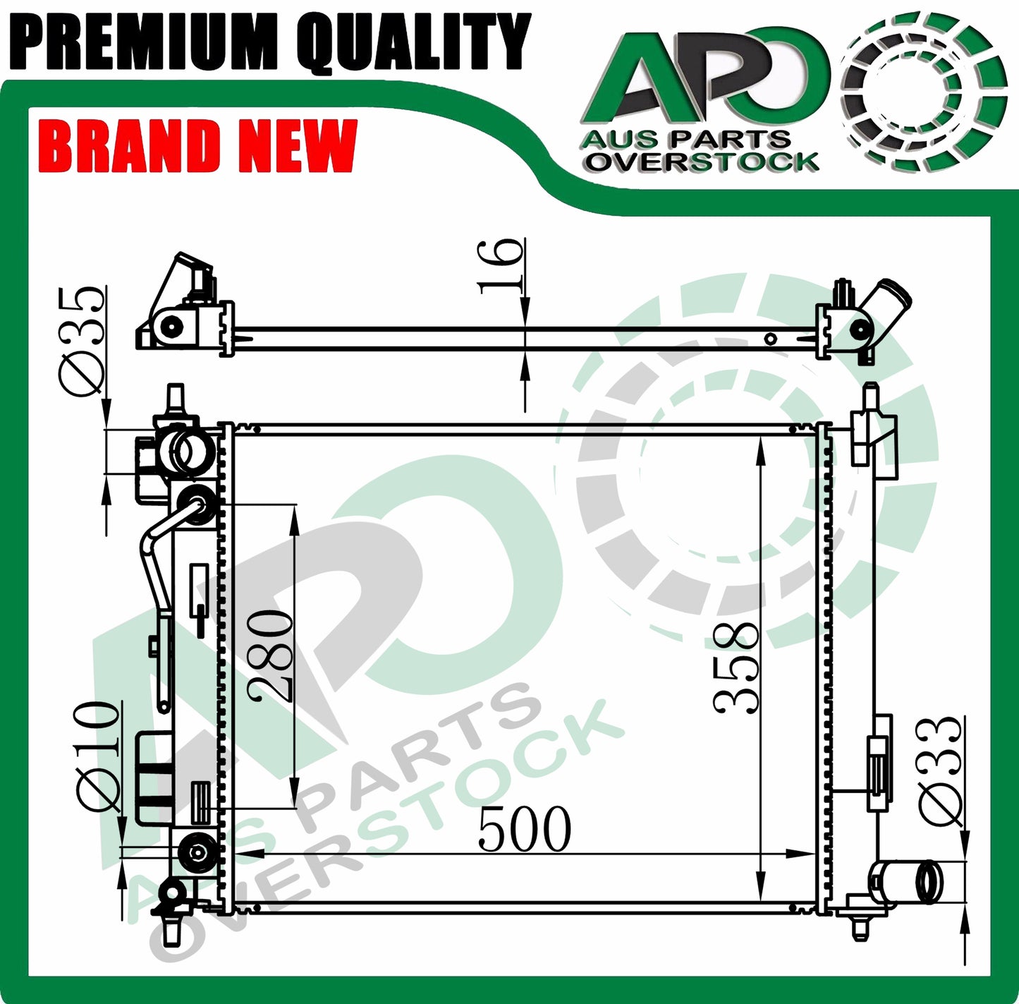 Radiator For HYUNDAI Accent RB 1.6L Petrol Auto Manual 2017-On