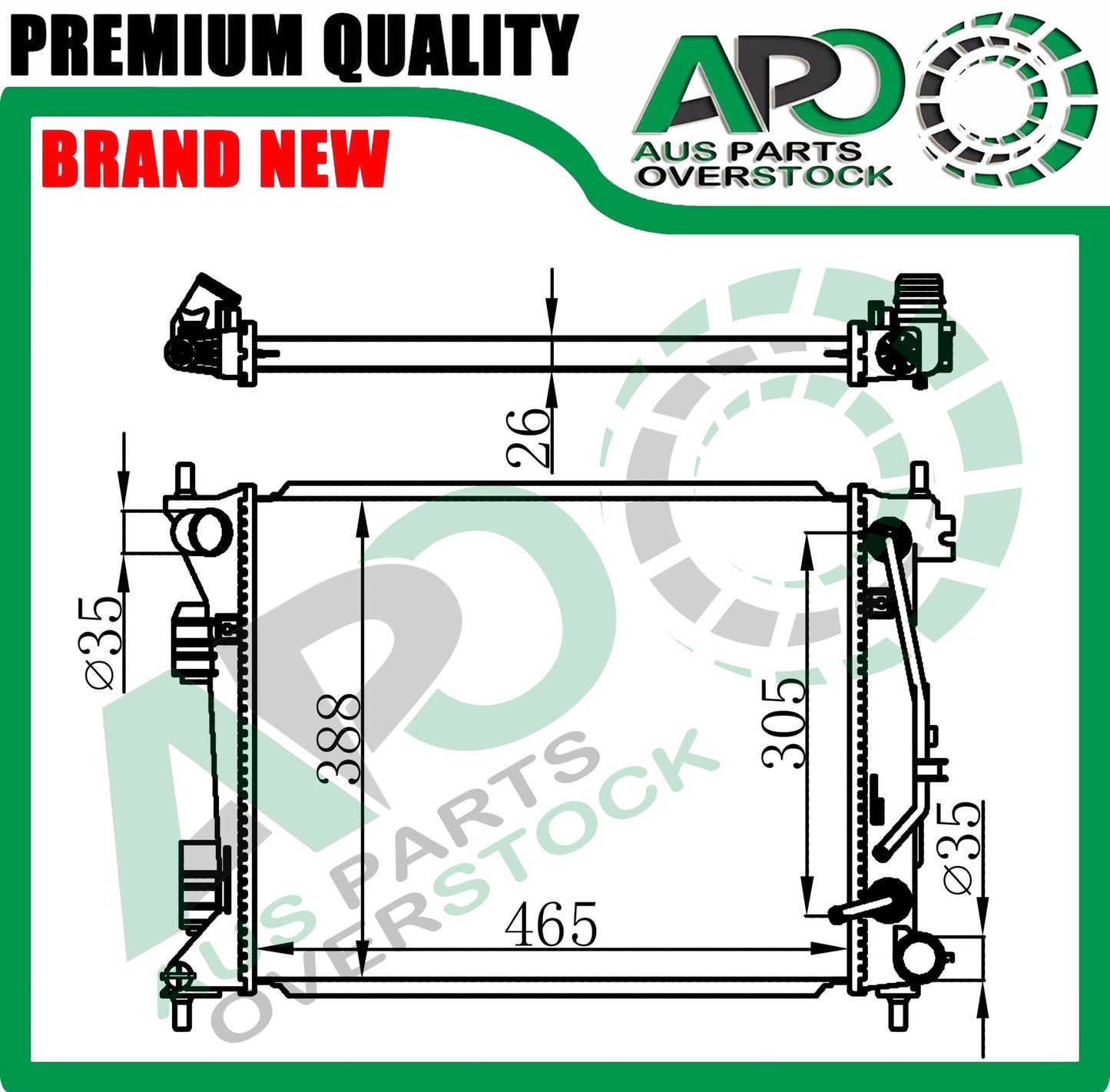 Radiator For HYUNDAI VELOSTER FS 1.6L Turbo Petrol Auto Manual 2011-2017