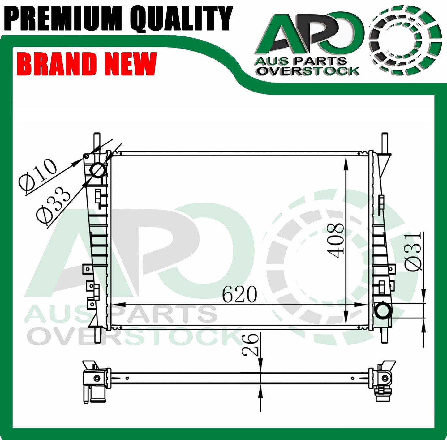Radiator for JAGUAR X-TYPE X400 CF1 2.0L Diesel / 2.0L 2.0L 3.0L V6 Petrol 2001-