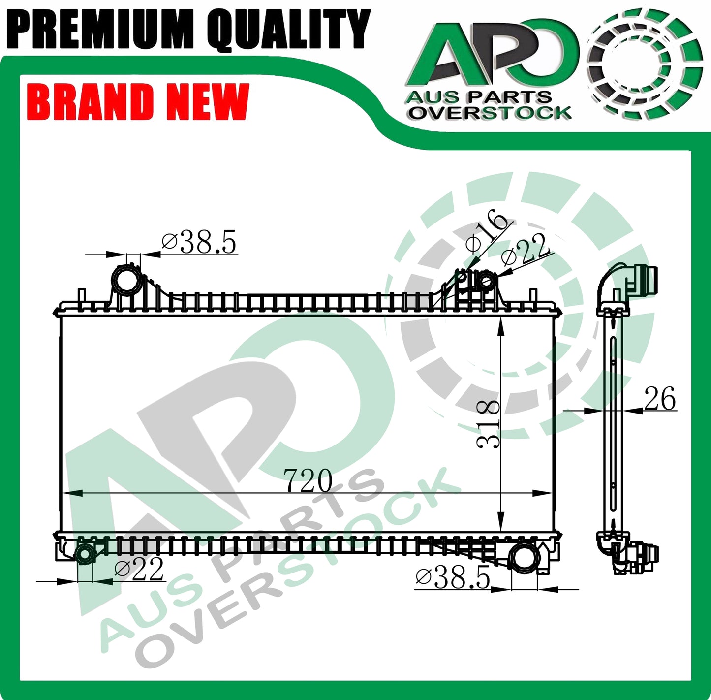 Radiator JAGUAR XF X260 2.0T Petrol / 2.0T Diesel 2015-On