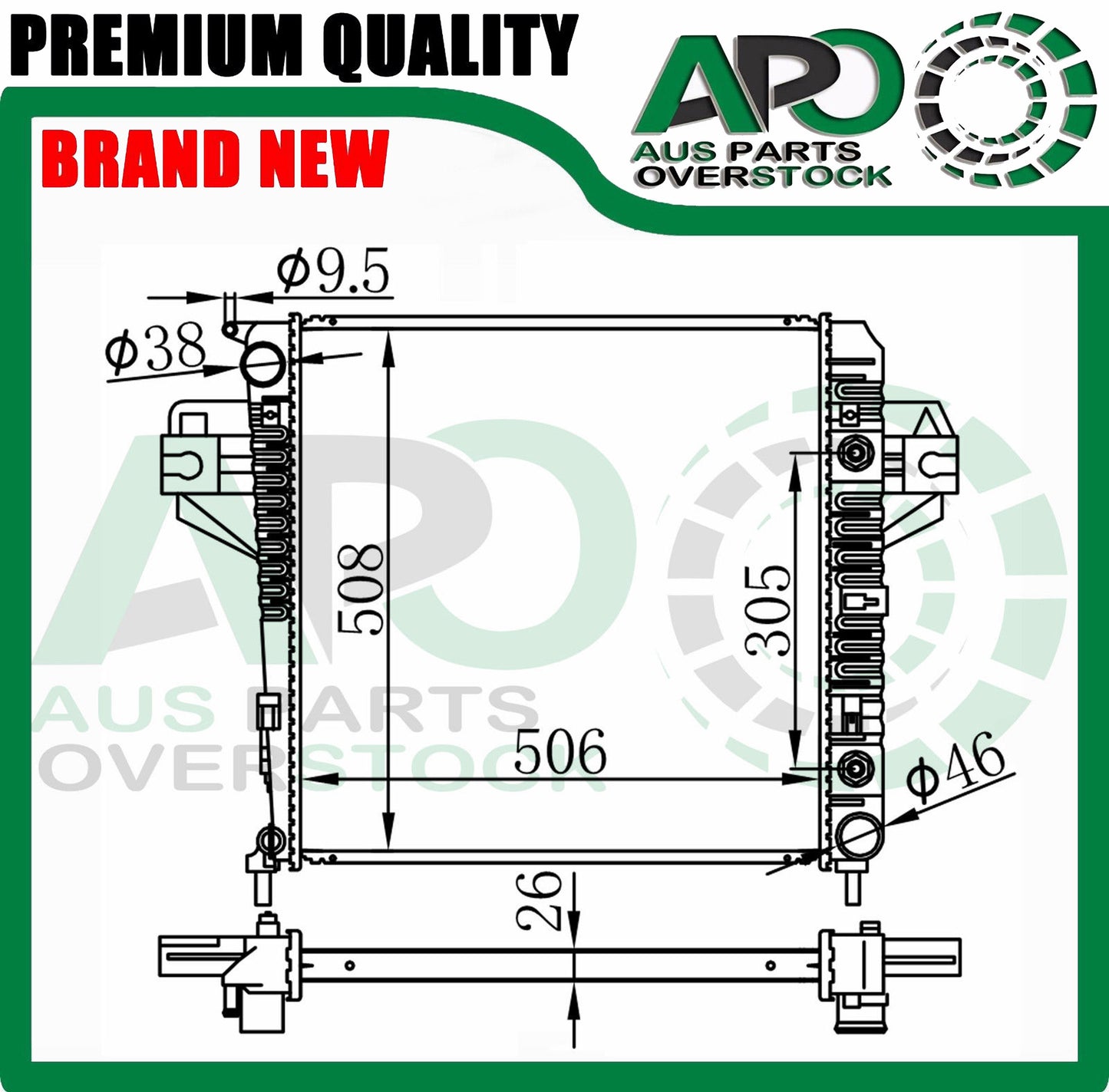 Radiator for JEEP CHEROKEE KJ 3.7L Auto Manual 9/2001-On