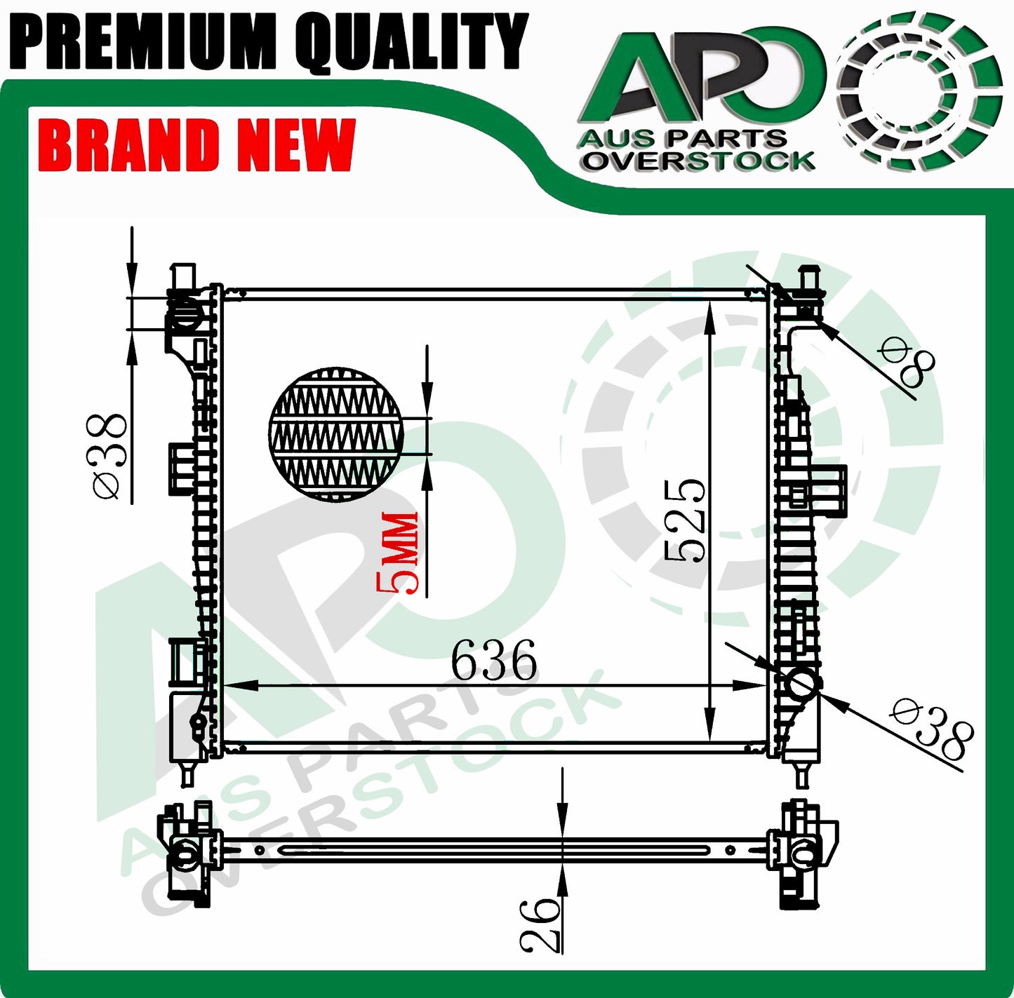 Radiator JEEP GRAND CHEROKEE WK2 LAREDO OVERLAND 3.0L CRD Diesel 2010-On