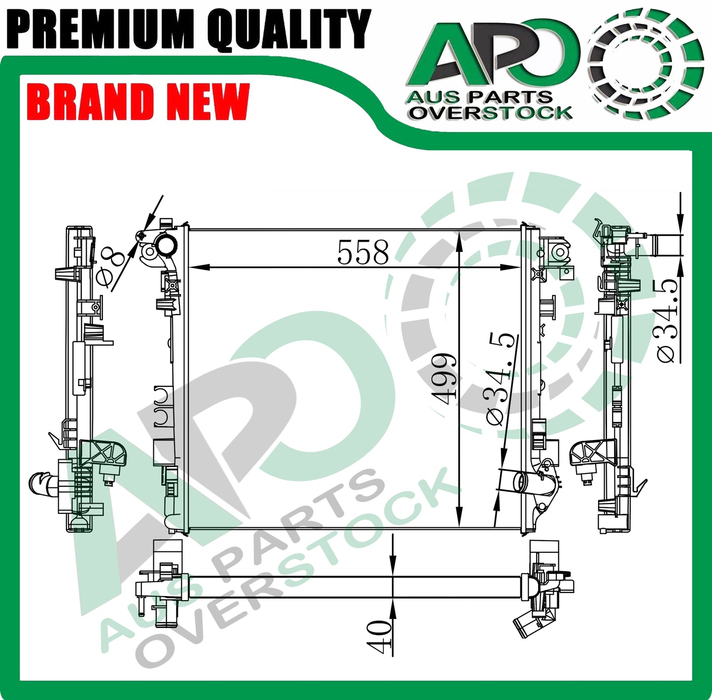 3R Full Aluminum Radiator For JEEP GLADIATOR JT 3.6L Petrol Auto Manual 2019-On