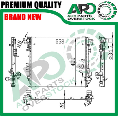 Radiator For JEEP GLADIATOR JT 3.6L Petrol Auto Manual 2019-On