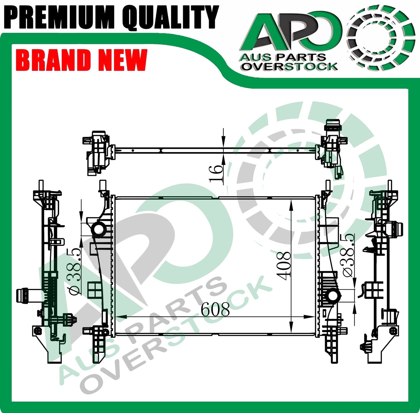 Radiator For JEEP COMPASS 2.0L M6 Turbo Diesel 2017-On