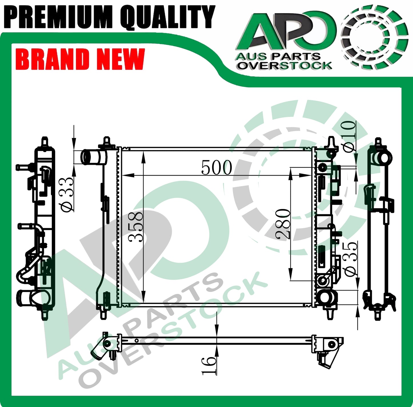 Radiator For KIA STONIC YB 1.4L Turbo Petrol Auto Manual 7/2017-On