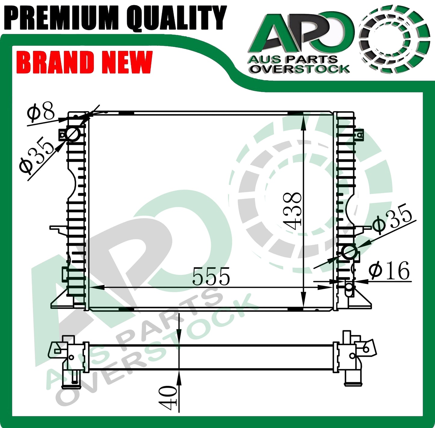 Radiator Landrover Defender LD 2.2L 2.4L TD4 2.5L TD5 Turbo Diesel 1998-