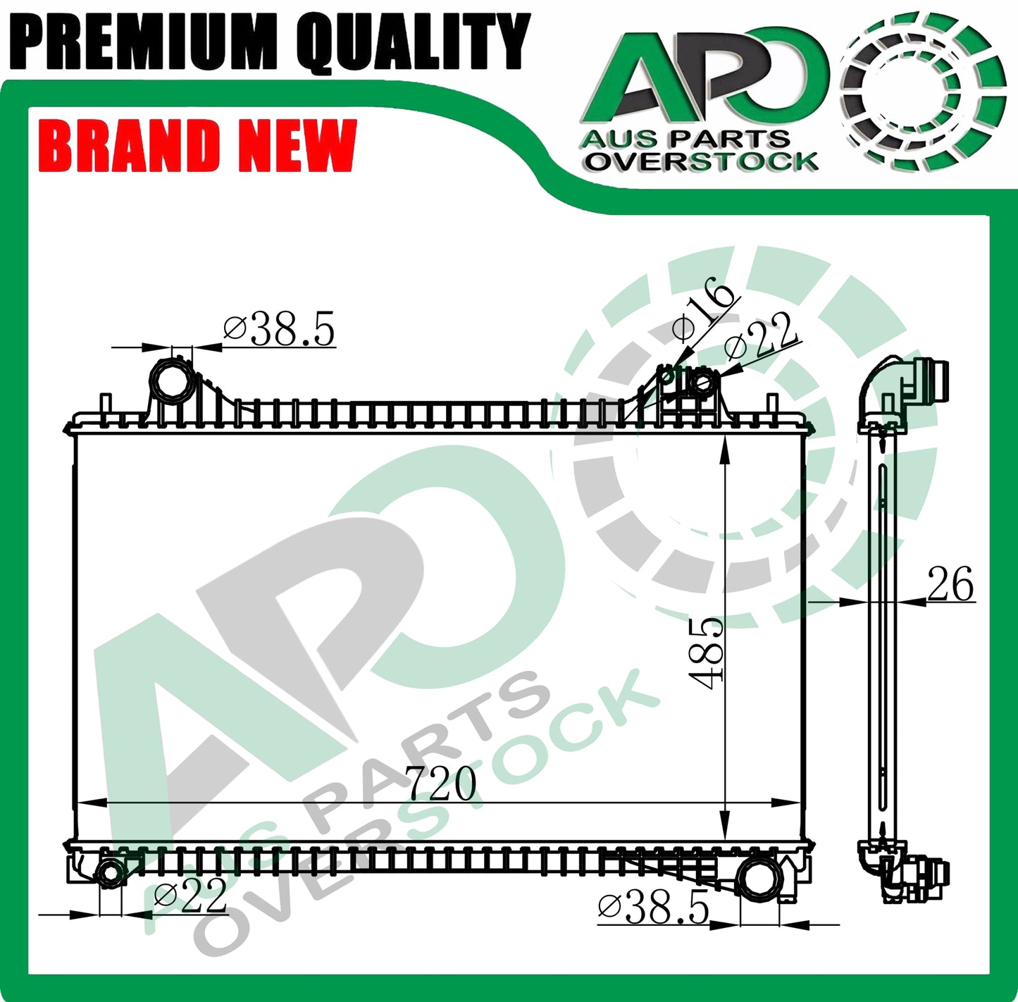 Radiator For LANDROVER RANGE ROVER Velar L560 2.0T Petrol / 2.0TD Diesel 2017-On