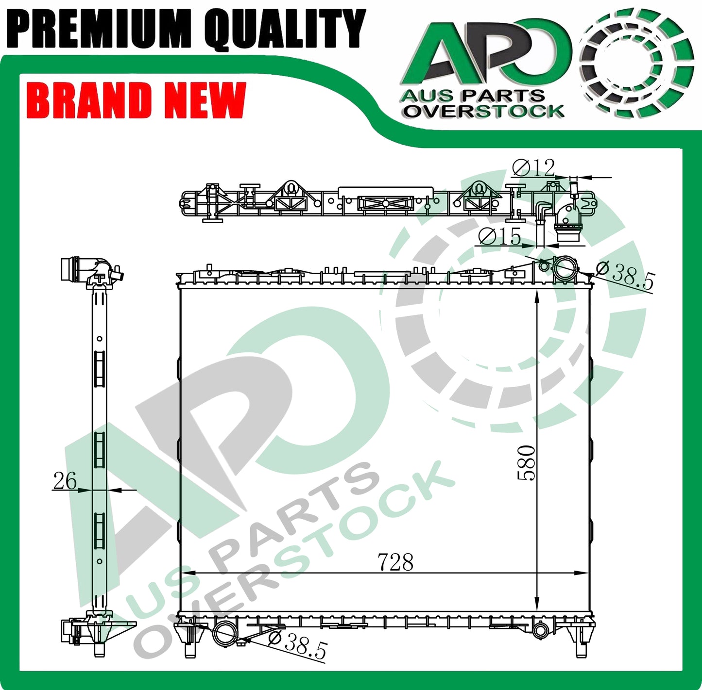 Radiator For LANDROVER RANGE ROVER SPORT L494 3.0L 5.0L Petrol 3.0T 4.4L Diesel