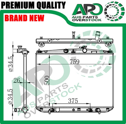 Radiator For LEXUS RX200t RX300 AGL20R 5.0L 8Cyl Petrol 9/2015-On
