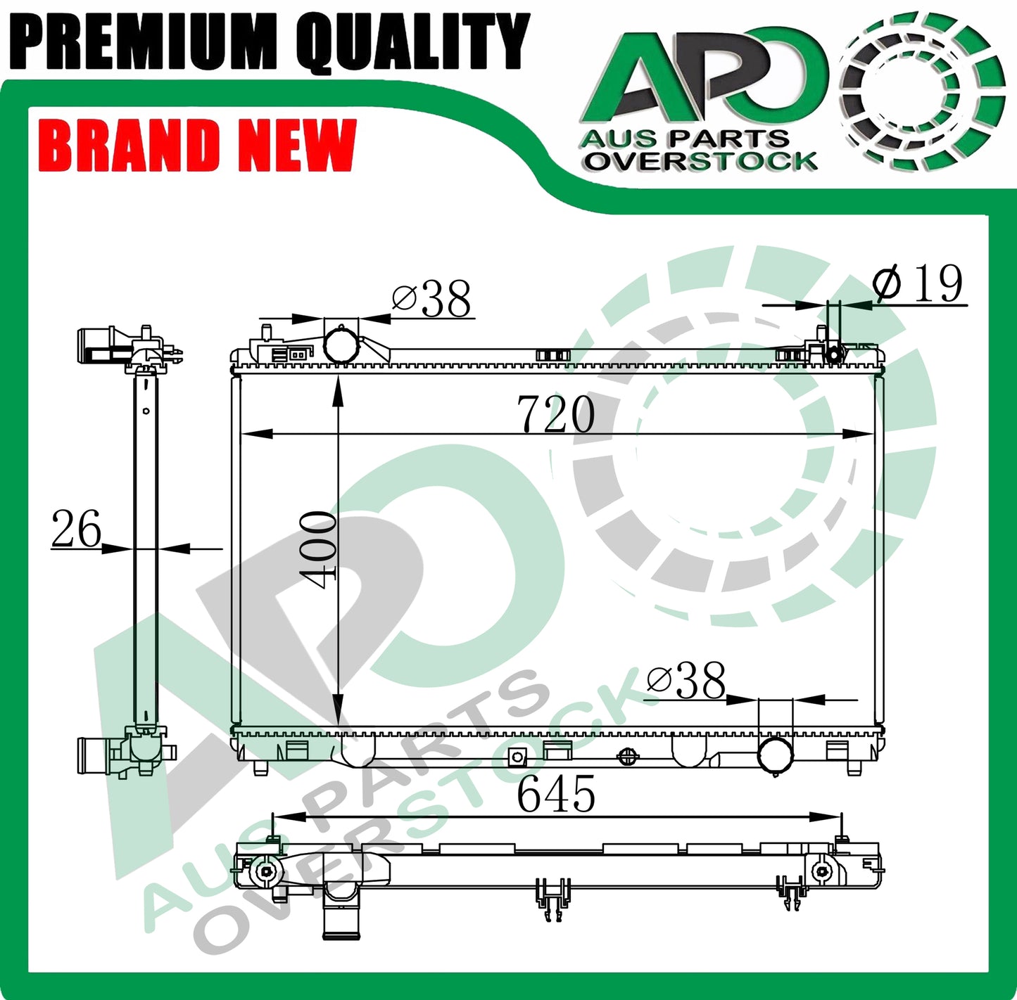 Radiator For LEXUS IS200t IS300 ASE30R 4/2013-On