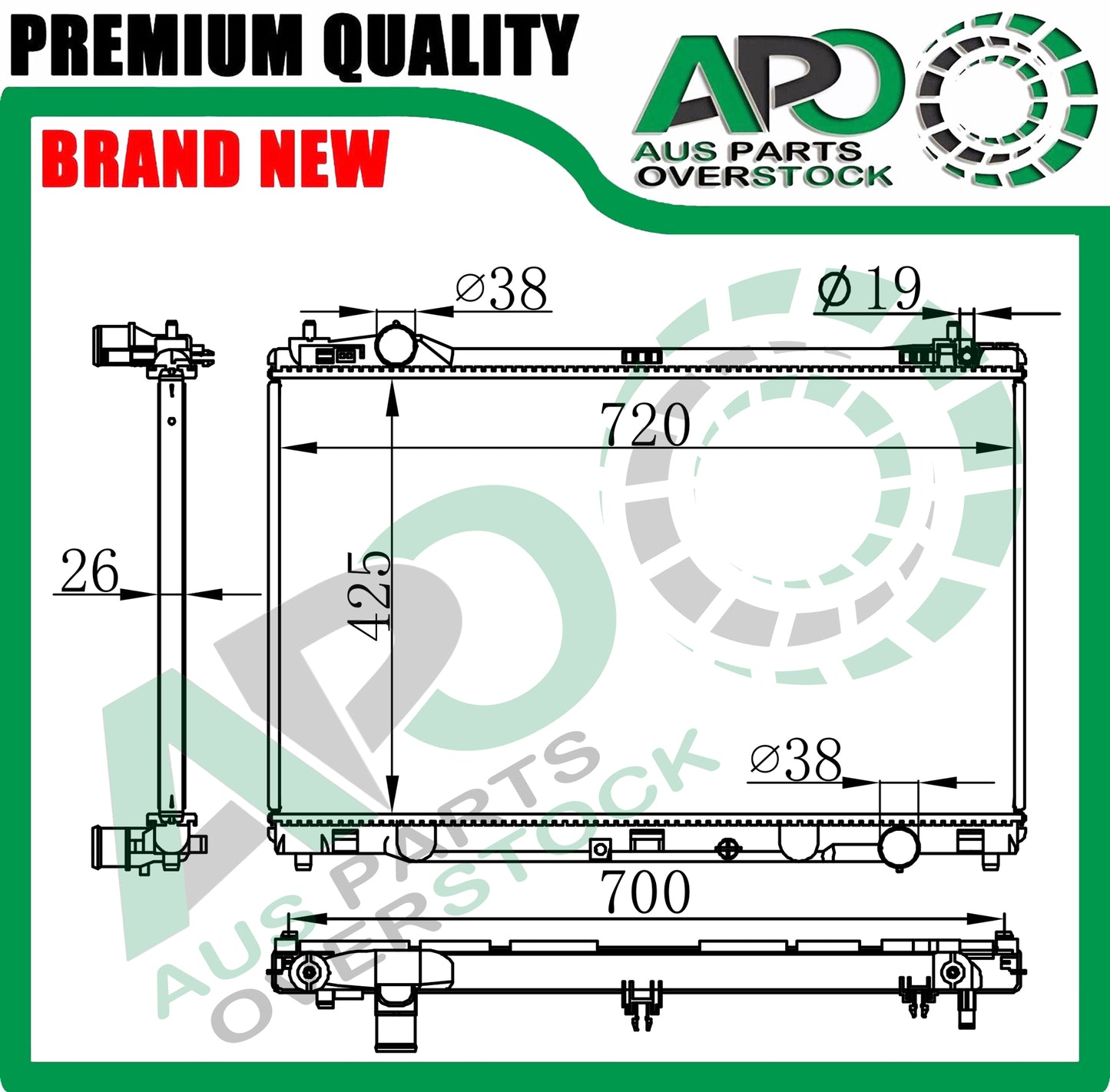 Radiator For LEXUS GS200T ARL10R 2.0L Turbo Petrol 12/2011-On