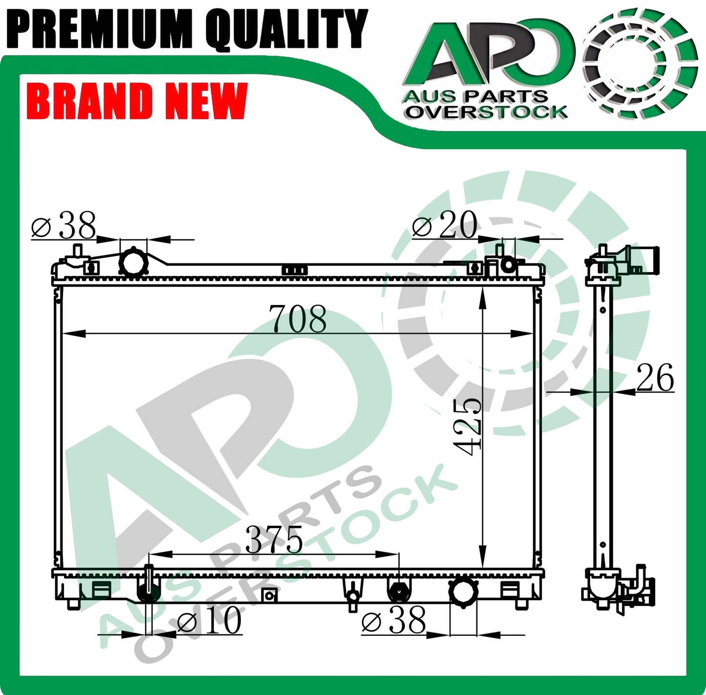 Radiator for TOYOTA CROWN Royal Athlete AWS210 2.5L Hybrid 2013-1/2018