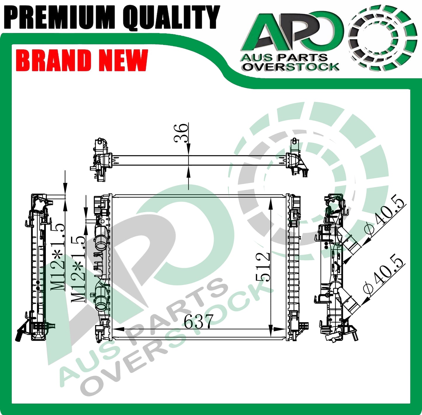 Radiator For MASERATI Ghibli Levante Quattroporte 3.0T V6 3.8T V8 2014-On