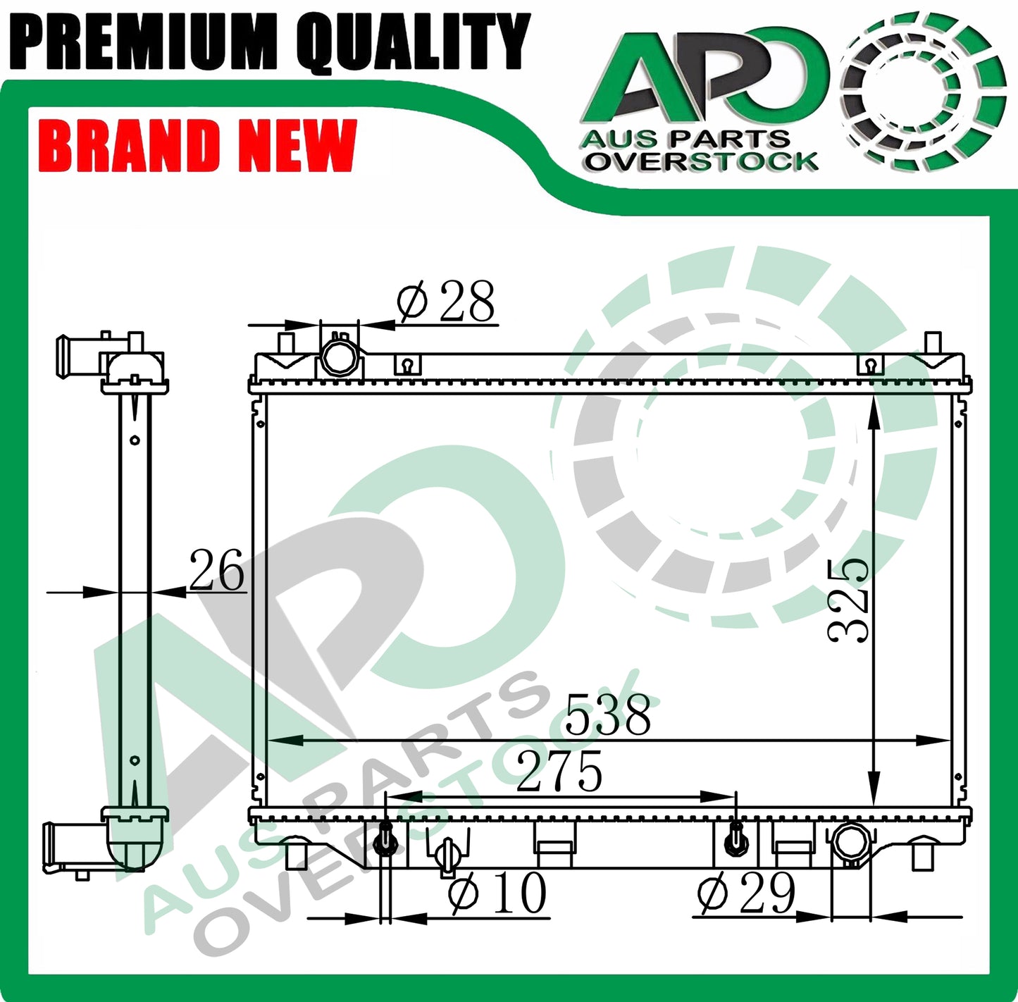 Radiator for Mazda MAZDA 2 DYD10Y1 // DY10Y2 5Dr 10/02-5/07