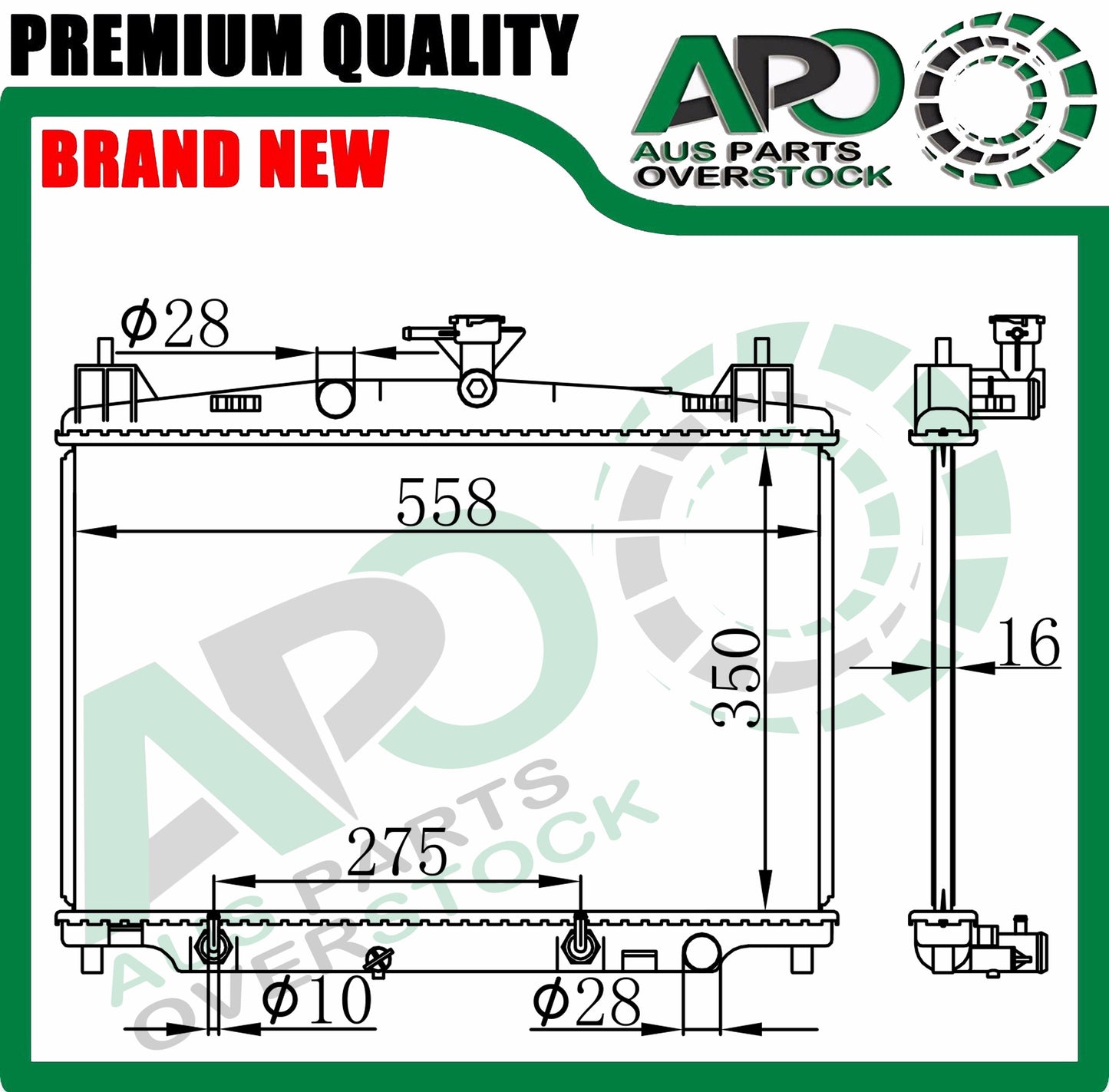 Radiator For MAZDA 2 DE 1.5L 6/2007-7/2014 AUTO MANUAL