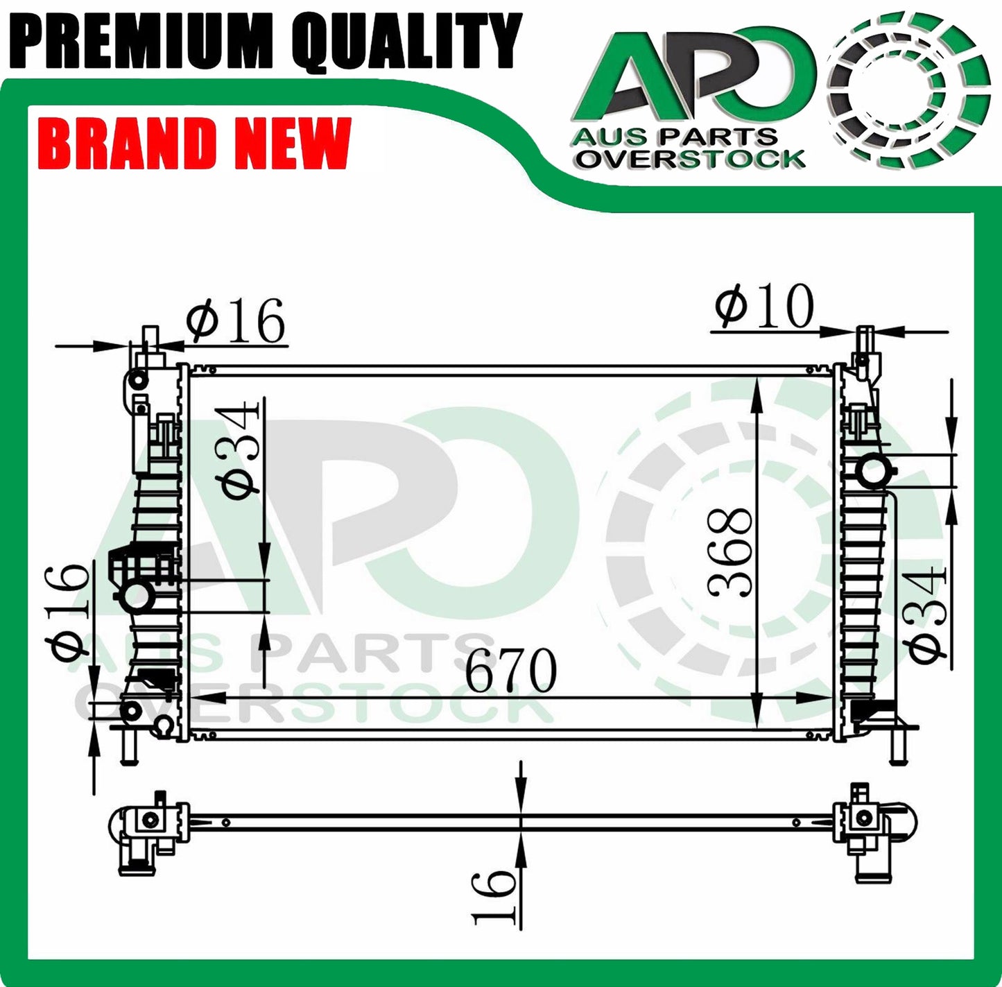 Radiator MAZDA 3 BL 1.6L Petrol Auto Manual 4/2009-2013