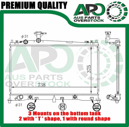 Radiator For MAZDA 6 GG Auto Manual 2002-On *Check Mount*